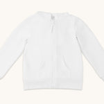 farren kids zip up hoodie in limestone white