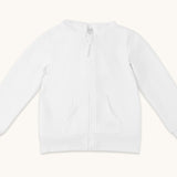 farren kids zip up hoodie in limestone white