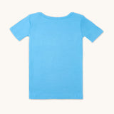kids t-shirt cornflower blue back view