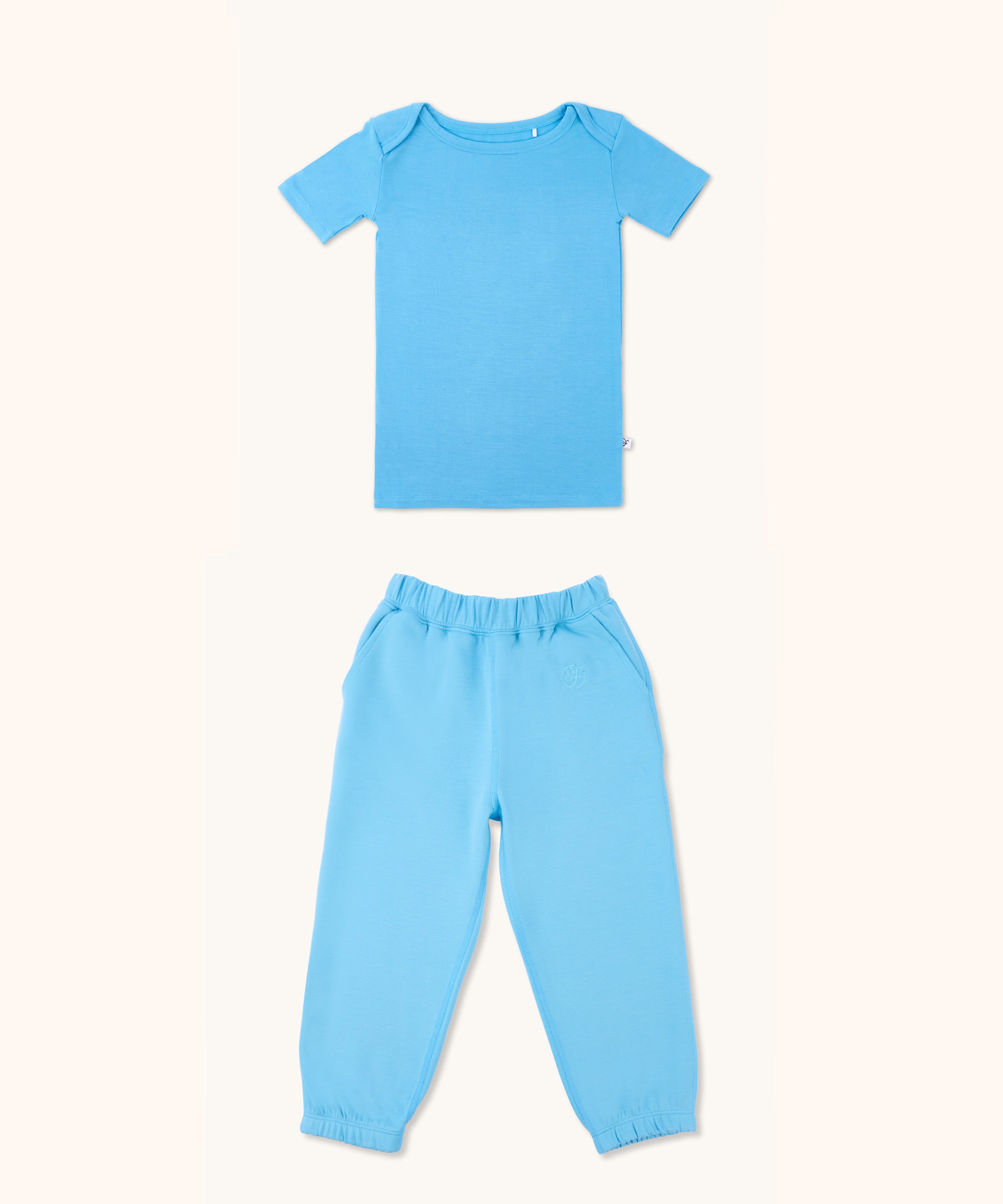 Kid's t-shirt and joggers bundle in cornflower blue