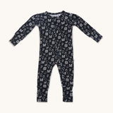 farren nido onseie zipper sleeper in black with white details