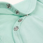 short sleeve onsie aloe buttons close up