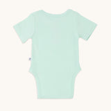 Short sleeve onesie in aloe green color