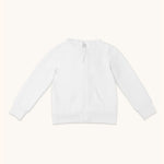 zip up kids hoodie limestone white hood down