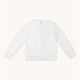 zip up kids hoodie limestone white hood down