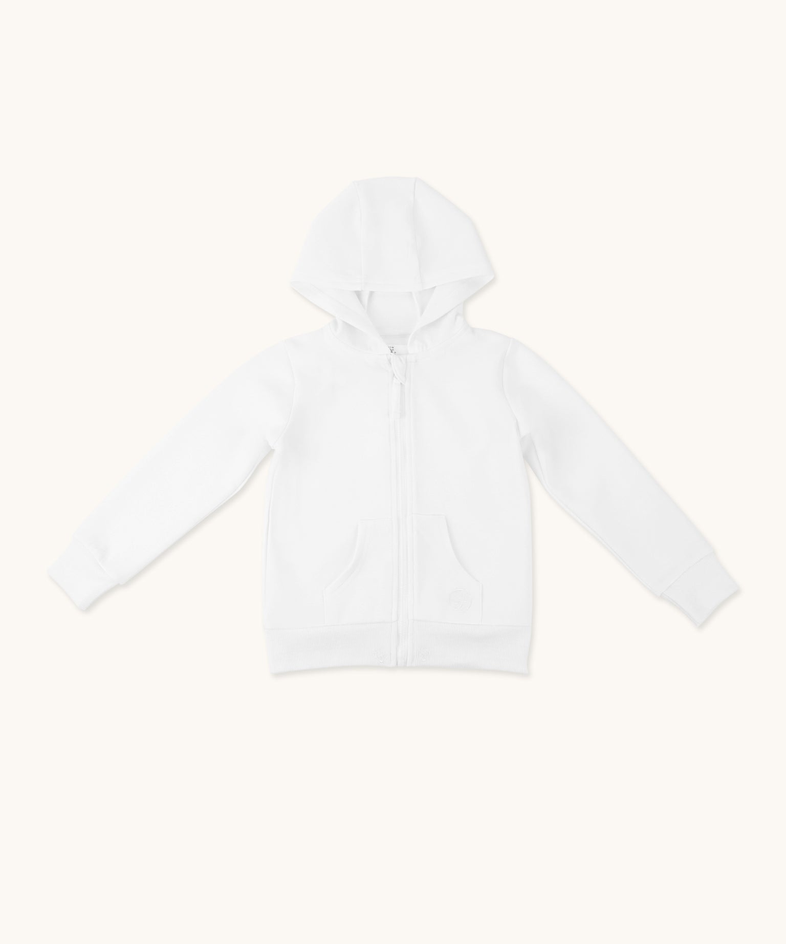 zip up kids hoodie limestone hood up