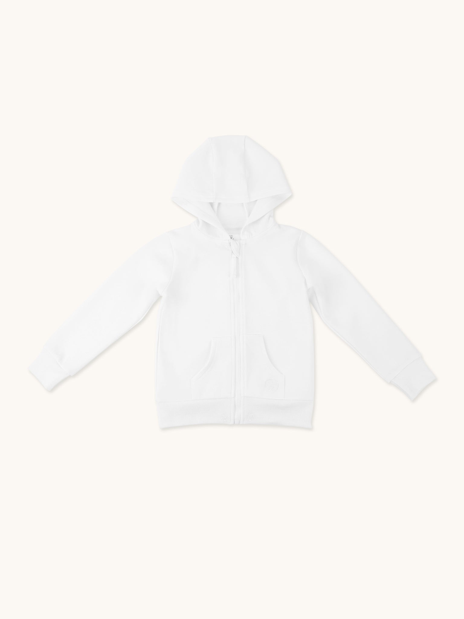 zip up kids hoodie limestone hood up