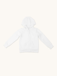 zip up kids hoodie limestone hood up